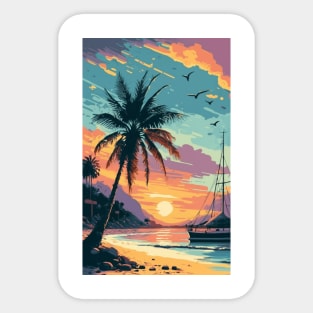 Sunset at the beach Sticker